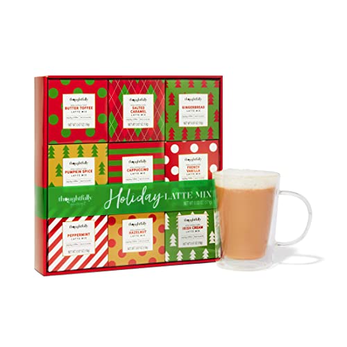 Thoughtfully Holiday Latte Variety Gift Set | 9 Different Seasonal Coffee Flavors Including Gingerbread, Peppermint, Mint Mocha, and More Cover