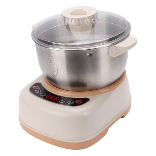 Fockety Batidora de masa, 120 W, 5 L, de acero inoxidable, con función de fermentación. Amasadora automática de harina, ideal para pizza, pan pasteles, Capacidad para 2 a 10 (Enchufe europeo 220V)