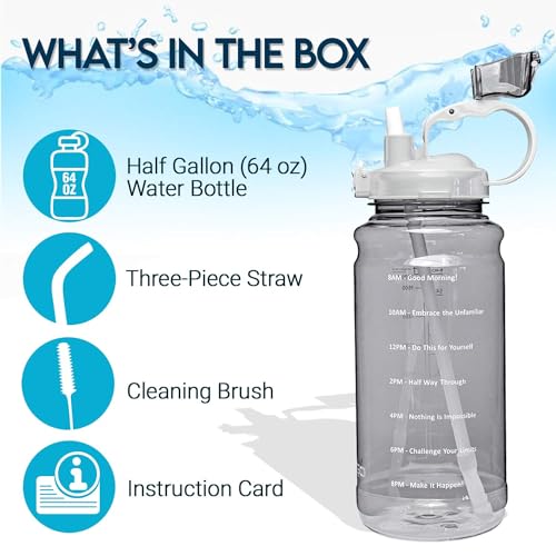 Image of Plastic 3 Liter Motivational Sports Gym Bottle Daily Water Intake With Time Markings Bpa-Free. Leak Proof For Adults For Gym, Travel And Office A- (Black)