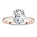 JewelryPalace Oval Cut 9 * 7mm 2ct Moissanite Solitaire Engagement Rings for Women, 14K Rose Gold 925 Sterling Silver Promise Ring for Her, Simulated Diamond Anniversary Wedding Ring VVS D-F 7