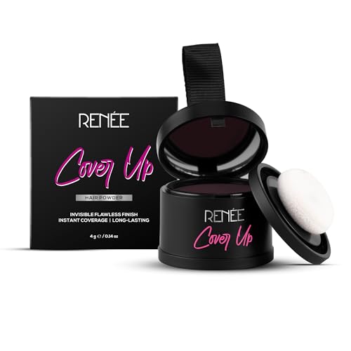 RENEE Cover-Up Hair Powder- Brown, Helps Cover Grey Roots & Bald Spots Instantly, Highly Pigmented, Fuller and Denser, Long-Lasting & Matte Finish, 4gm
