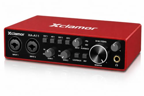 Image of USB Audio Interface 2 Channel, 32-Bit /192kHz Studio Recording Interface with 48V Phantom Power, Dual XLR /TRS Inputs, Zero-Latency Monitoring for Podcast, Guitar, Streaming & Music Production