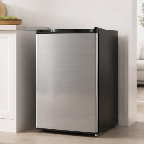 Image of TABU 3.0 Cu Ft Upright Freezer, Mini Freezer with 7 Adjustable Temp,Silver | Freestanding, Energy Saving, Space Saving, Low Noise, Compact Freezer with Removable Shelves