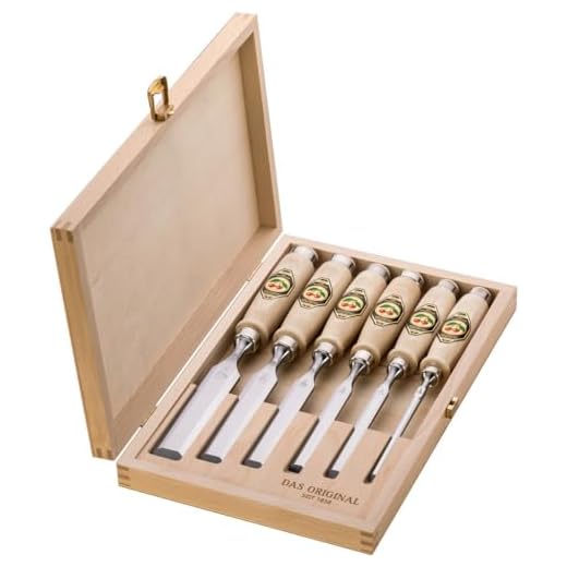 Kirschen 1101000 Number 1101 Firmer Chisel Set with Hornbeam Handles - Multi-Colour (6-Piece)