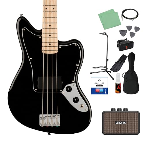 Squier by Fender Affinity Series Jaguar Bass H Maple Fingerboard Black Pickguard Black ベース 初心者12点セット 【充電式ミニアンプ付】 ジャガーベース スクワイヤー/