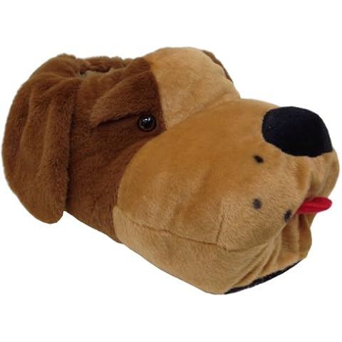ShuCentre Novelty Brown Dog Slippers - Size 11/12 UK - Brown Cover