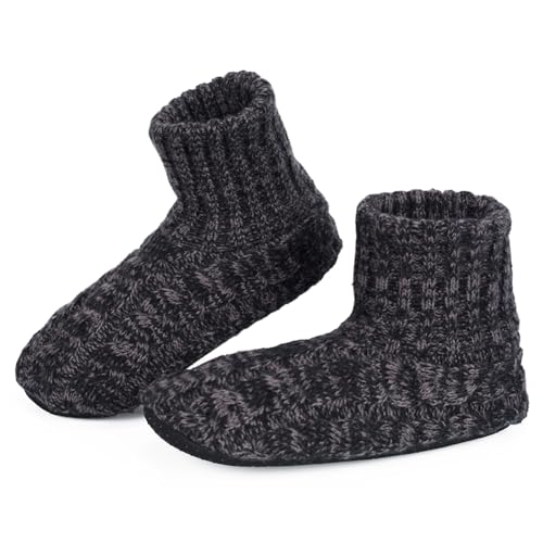 LEMZONE Womens Fuzzy Slipper Socks with Grippers Winter Warm Indoor Sherpa Lined House Socks