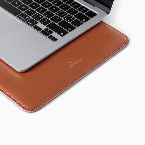 Image of Comfyable Slim Laptop Sleeve 16 Inch Compatible for MacBook Pro 16-Inch M3 M2 Pro /Max 2023, Faux Leather Protective 16-in Mac Cover Case, Brown