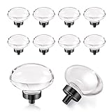 CLCTK 8 Pack Glass Cabinet Knobs and Pulls, Oval Crystal Knobs for Dresser Drawers, Matte Black Kitc