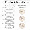 AWARDSEN Stainless Steel Bracelet Mens Bracelets 6 Pcs Cuban Link Chain Mens Jewellery Gifts for Men Dad Boyfriends Husband #4