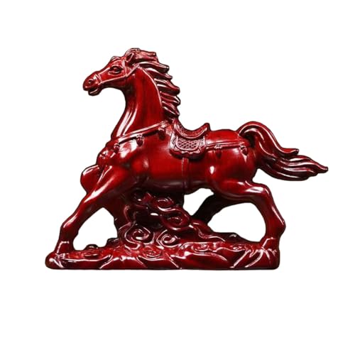 Estatua de caballo de madera Feng Shui pequeña miniatura 1