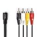 Produktbild Valueline VLAP20475B02 DIN Audio Adapterkabel 4X Cinch Stecker 5-polige Kupplung 0,20 m schwarz