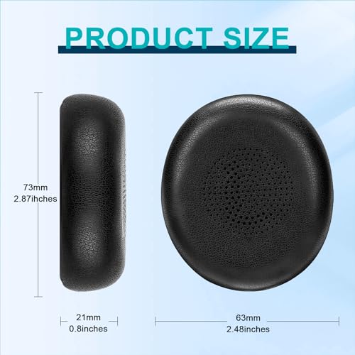 Almohadillas de repuesto para auriculares Jabra Evolve2 65 (65MS 65UC USB) / Evolve2 40 (40UC 40MS USB) / Elite 45h, cojines para orejas, fundas para auriculares (Negro) miniatura 2