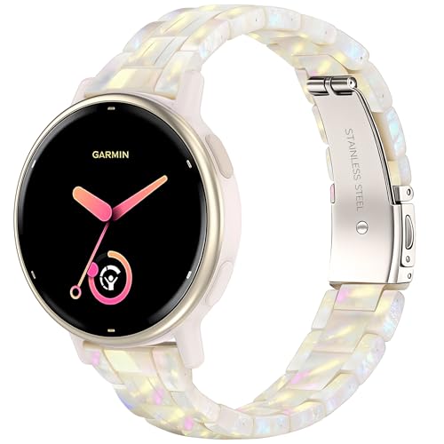 Resin Watch Bands for Garmin Vivoactive 5/6/3/Forerunner 165/55/245/645 20mm Resin Replacement Wristband Adjustable Straps for Man Woman