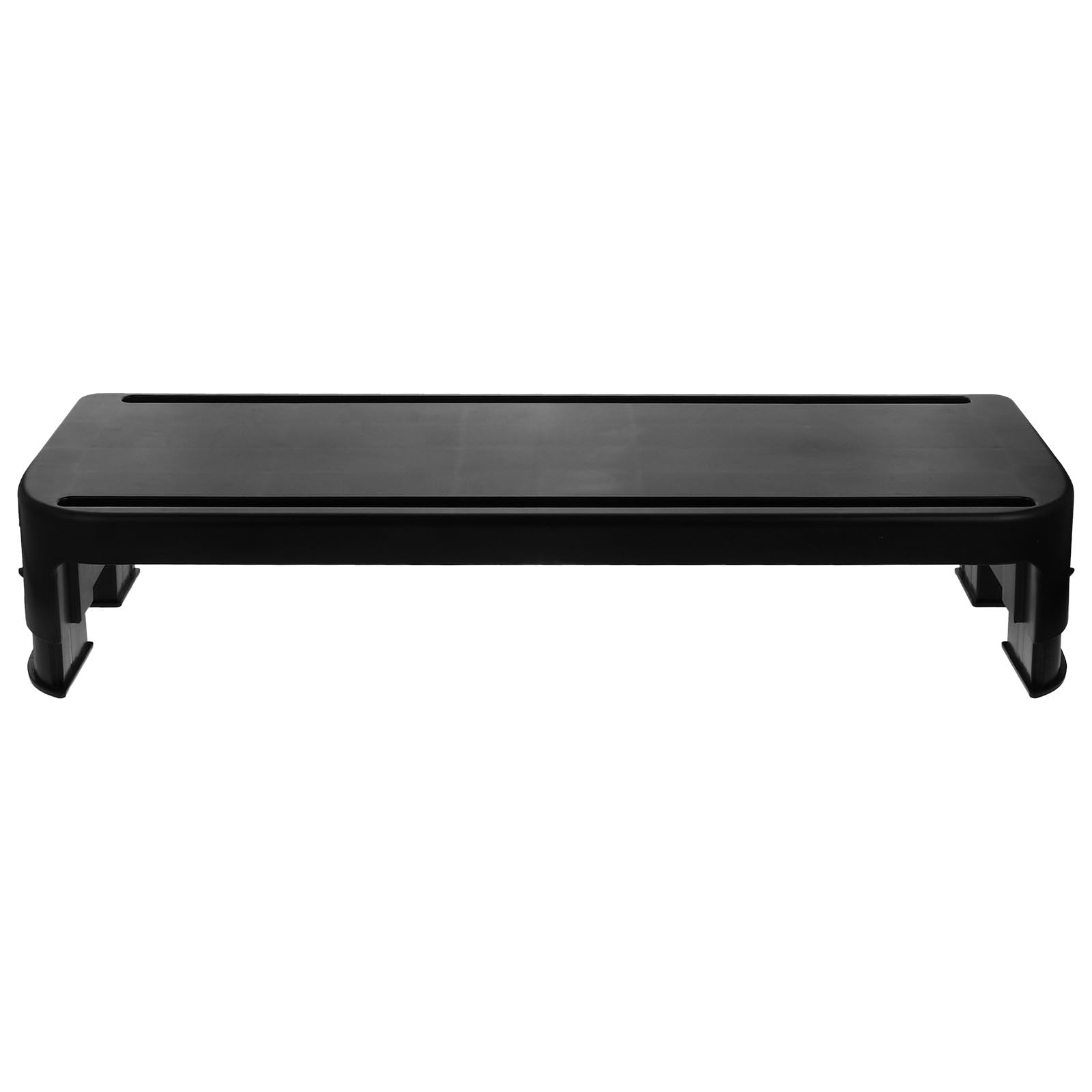 ULTECHNOVO Supporto per Monitor Nero in Plastica Design Antiscivolo e Posizionamento Stabile, Alza Monitor Regolabile per Scrivania Ufficio
