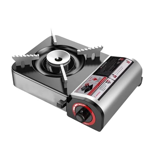 Estufa de butano un solo quemador, estufa casete ajustable, horno resistente al viento for acampar y hacer tailgating