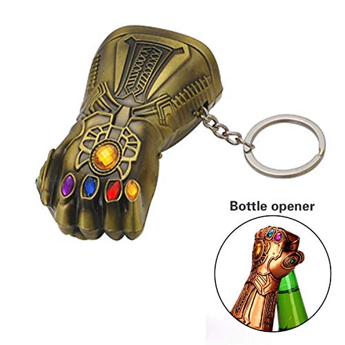 boogift Abrebotellas de Cerveza, Guante Thanos abrebotellas con 4 Compartimentos, Ideal para Bares, Fiestas, Amantes de la Cerveza, Regalo de cumpleaños para Fans de Marvel, Amarillo Oscuro
