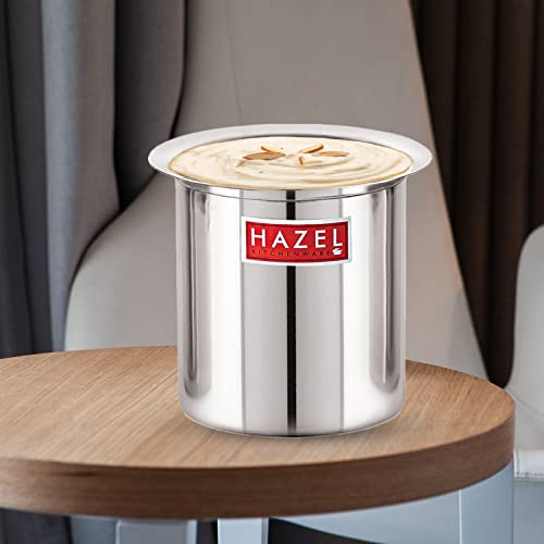 Image of HAZEL Steel Milk Pot | Stainless Steel Milk Boiler Container | Milk Boiling Vessel Gunj for Kitchen, 6000 ML