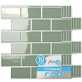 Art3d Peel and Stick Wall Tiles in Teal – 10-Pack of 12 x12 Thickened Design Backsplash, Self-Adhesive Tile for Kitchen & Bathroom Decor