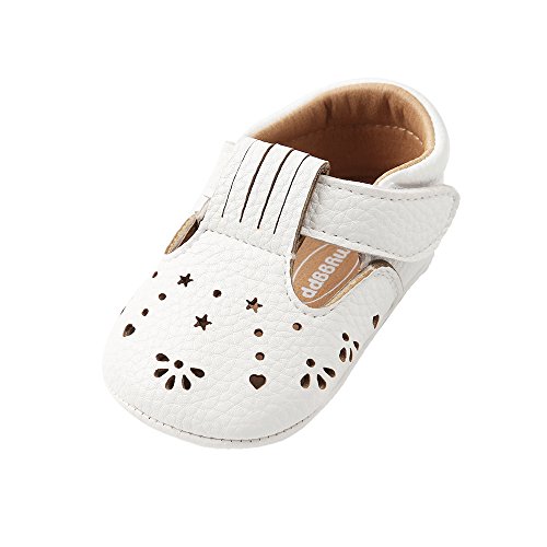 Infant Girls Summer Cute Rubber Sole Mary Jane Sandals Sneakers White 6-12 Months