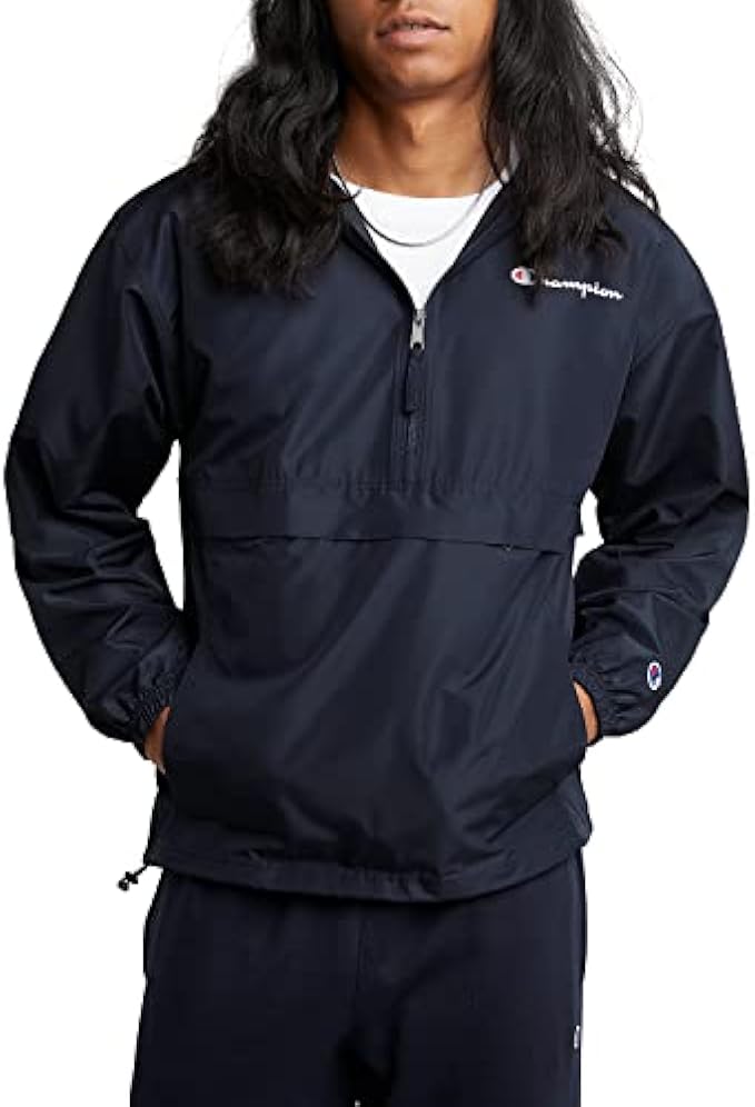 Champion mens Stadium Packable Left Chest Script Jacket, Navy-549369, Medium US
