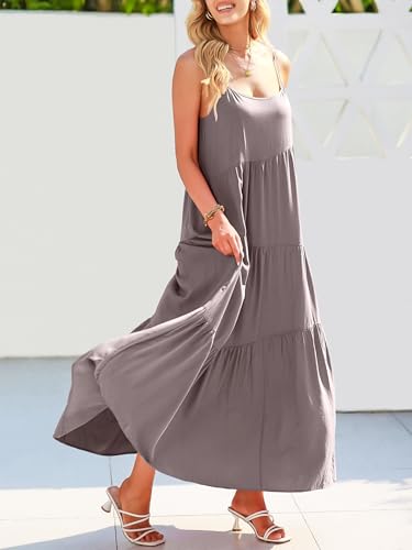 Image of ANRABESS Women Summer Casual Loose Sleeveless Sundress Spaghetti Strap Flowy Boho Linen Beach Vacation Maxi Long Dress