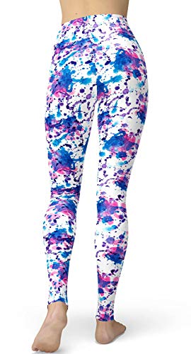 Image of sissycos Women's 80s Leggings Neon Artistic Splash Printed Buttery Soft Stretchy Pants
