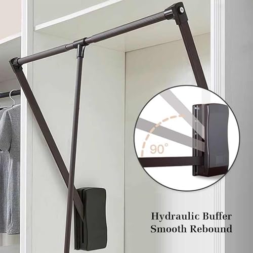 Tringle de placard réglable pour optimiser un dressing haut sans effort