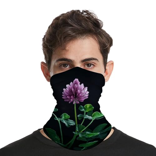Neck Gaiter Face Mask Breathable Wind-Proof Face Cover Dreamy Purple Clover Sun Cooling Dustproof Mask Balaclava Bandana Headwear for Men Women miniatura 3