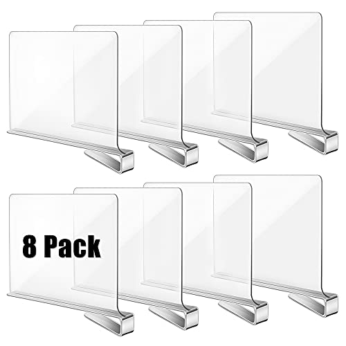 Okydoky Acrylic Shelf Dividers for Closet Wood Closets Shelf Separator and Organizer