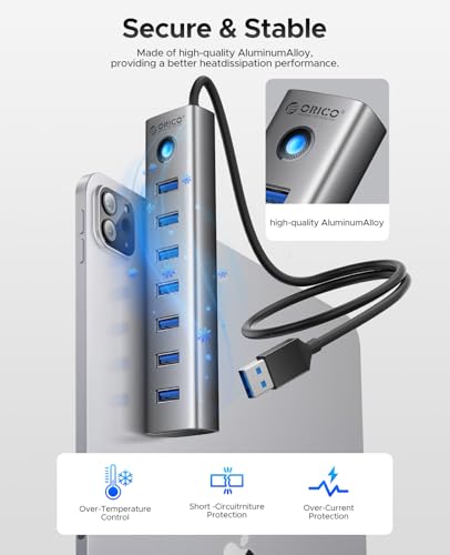 ORICO 7-Port USB 3.0 5Gbps Extender Splitter Hub w/ 1.64' Cable $9.79 + Free Shipping w/ Prime + 46% Off Code 0LYQ4L11 Prime - image 7