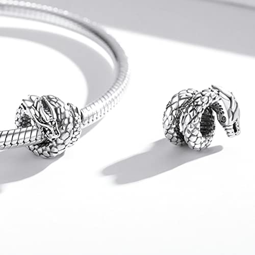 WOSTU 925 Sterling Silver Cute Animal Cat Dog Butterfly Dragon Snake Bead Charm for Charm Bracelet Personalized Jewelry Gift for Women3