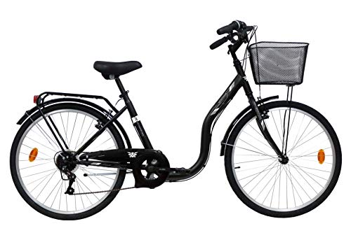 VTC 26' Femme Montana Noir Mat - 6 Vitesses avec Poignée Tournante Equipement Complet City