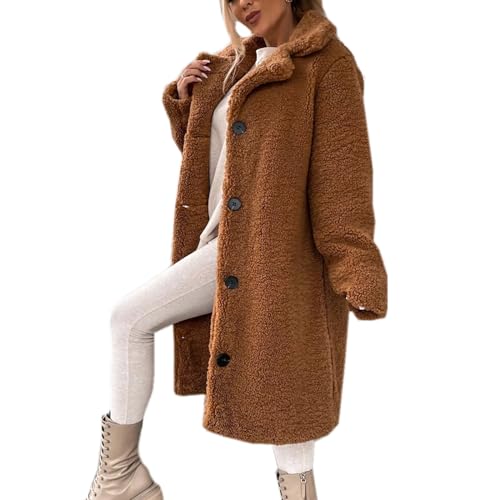 Amazon.com: BINDAN 2023 Womens Winter Faux Fur Coats Long Sleeve
