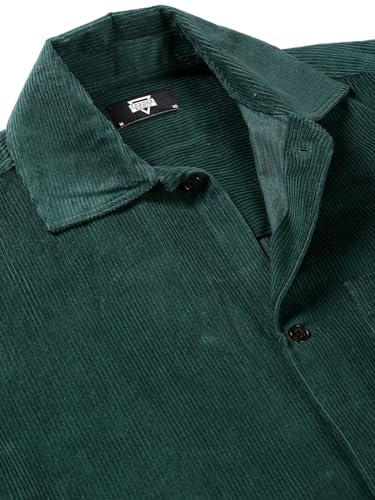 Image of Thomas Scott Men's Cotton Oversized Fit Striped Premium Corduroy Oversized Shackets Shirt