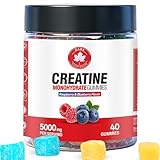 GABE SUNNYBEARS 99.9% Creatine Monohydrate Gummies 5000mg for Men & Women,with Taurine & B12, Muscle Growth & Energy Support, Raspberry Blueberry, 40 Count