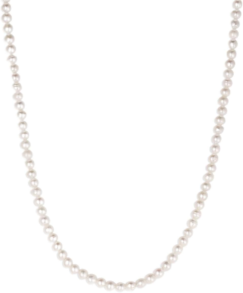 gorjana - Lou Pearl Necklace 16 inches - 18k Gold-Plated Finish - Genuine Freshwater Pearls - Everyday Wear - Timeless Elegance - Perfect for Layering, Secure Hinge Closure