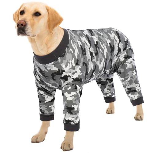 Kuoser Body para perros después de la operación para perros grandes, pijama de una sola pieza, cuerpo quirúrgico para perros de castración, traje para perros con piernas de manga larga para perros Op