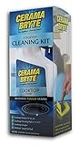 Cerama Bryte - Cooktop Cleaning Kit - Includes 10 oz. Bottle of Cerama Bryte Cooktop Cleaner, 2 Cleaning Pads, 1 POW-R Grip Pad Tool and 1 Scraper packed in Reusable Container