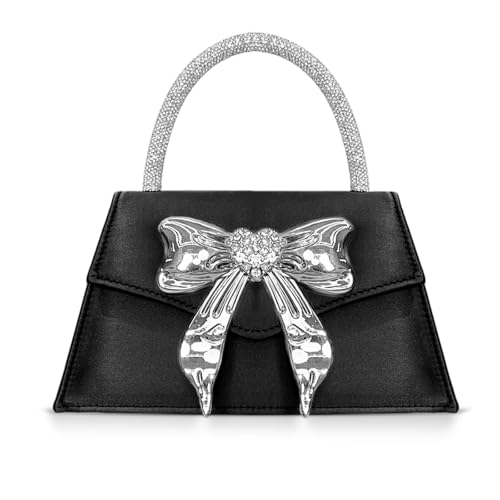 Clutch Purses for Women, Bow Evening Bag, Rhinestone Handle Tote Bag miniatura 1