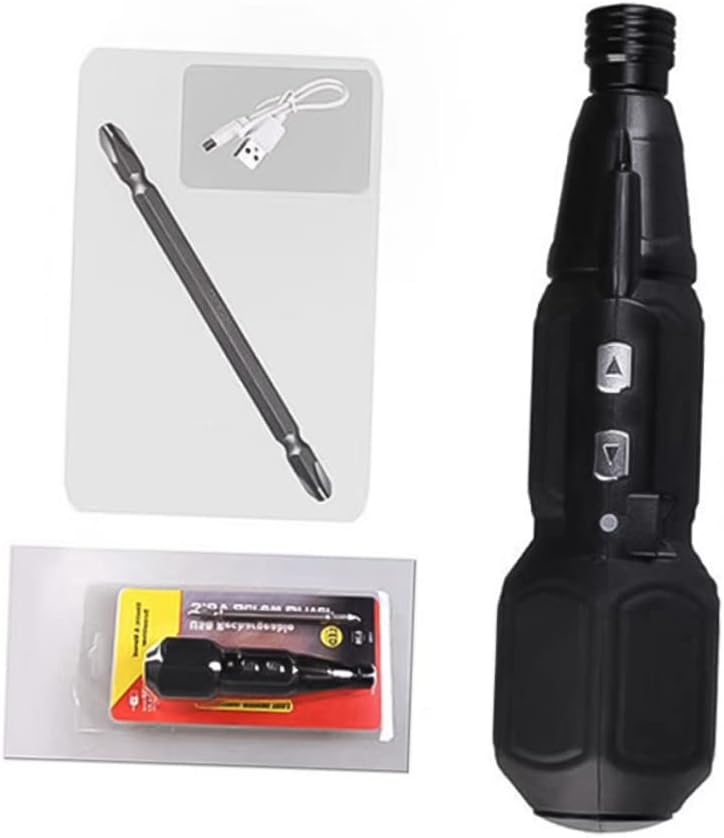 ORFOFE 1set Rechargeable Screwdriver with Led Light Usb Charging Cable Portable Cordless Hand Tool for Home Projects Includes Driver Bit for Men Women