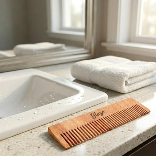 Image of Glaze Boutique Handmade Wooden Hair Comb - Anti-Static & Frizz Control