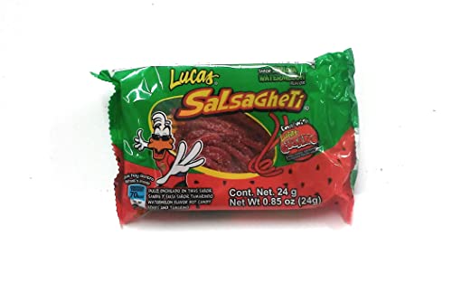 Lucas Salsagheti Flavor Sandia With Gusanos Tamarind Flavor Sauce, 0.85 Oz, 12 Package Box #TOP1