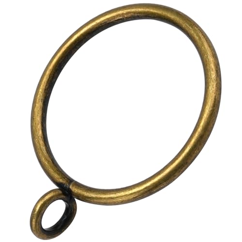 AMZSEVEN 44 Pack Curtain Rings with Eyelets Metal Drapery Rings for Pinch Pleat Curtains Drape Ring 1.5 Inch I D Fits Up to 1.2 in Rod (Bronze)