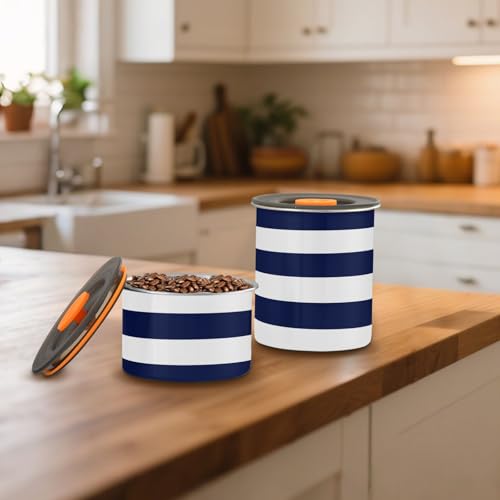 Contenedor de almacenamiento con tapa diseño azul y blanco miniatura 7