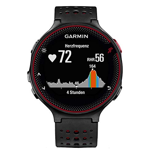 Garmin Forerunner 235 - Reloj con pulsómetro en la muñeca, Unisex, Color Negro y Rojo, Talla única