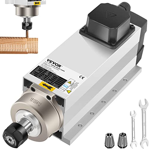 Mophorn Spindle Motor 4KW Square Air Cooled Spindle Motor ER20 Collect 18000RPM 220V CNC Spindle Motor for CNC Router Engraving Milling Machine (4KW ER20 Air Cooled)