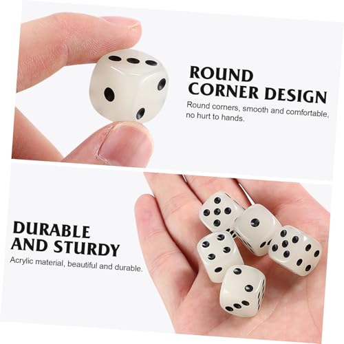 NUOBESTY 10 Stück Spielwürfel Leuchten im Dunkeln Würfel Neuheit Würfel Sechs Seiten Couchtisch Spiel Indoor Outdoor Spiel für Familie Bar Party 16Mm