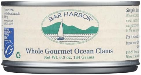 Bar Harbor, Clams Whole Gourmet Ocean, 6.5 Ounce