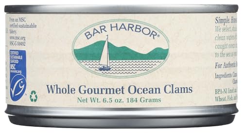 Bar Harbor, Clams Whole Gourmet Ocean, 6.5 Ounce